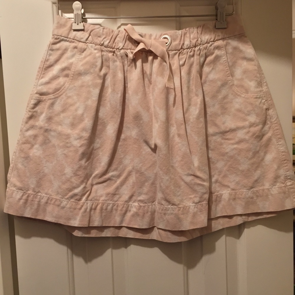 J Crew peach & cream mini skirt, size 6